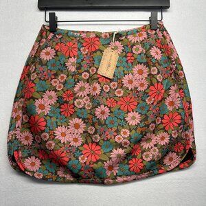 Natural Life Rachel Mini Skirt Size Small NWT Floral 70s Print Bohemian Hippie